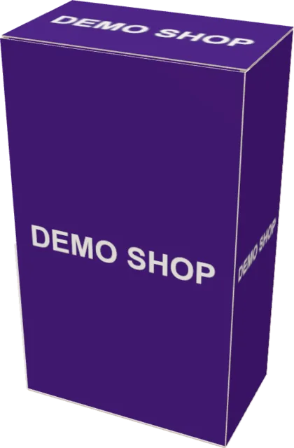 Складна коробка DEMO SHOP 70×40×120 мм, фіолетова — знімок 3D-моделі сервісу